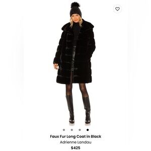 ADRIENNE LANDAU CHANNEL QUILTED MINK FAUX FUR COAT